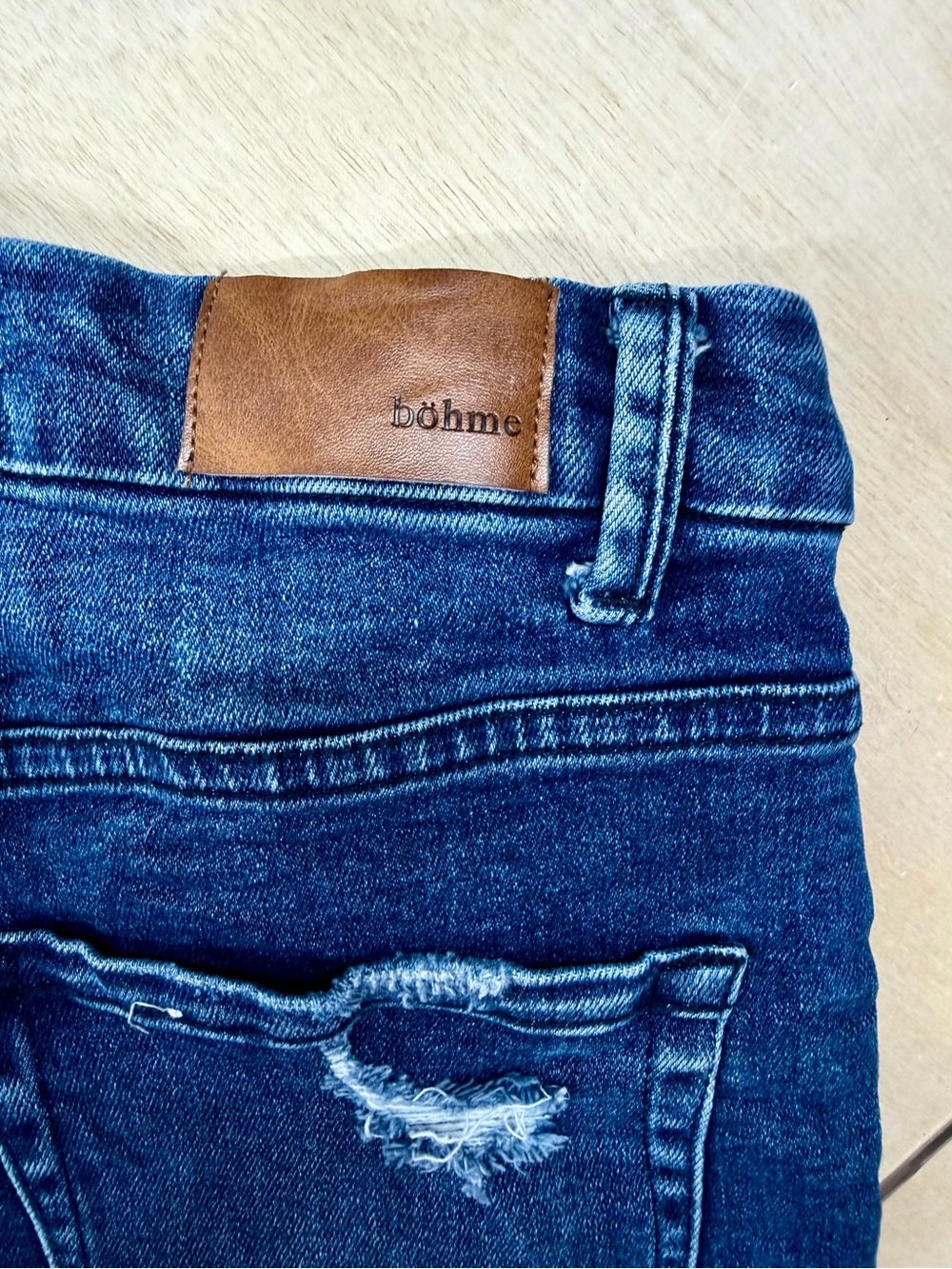 Bohme wide leg distressed blue jeans size 28 - Picture 4 of 11